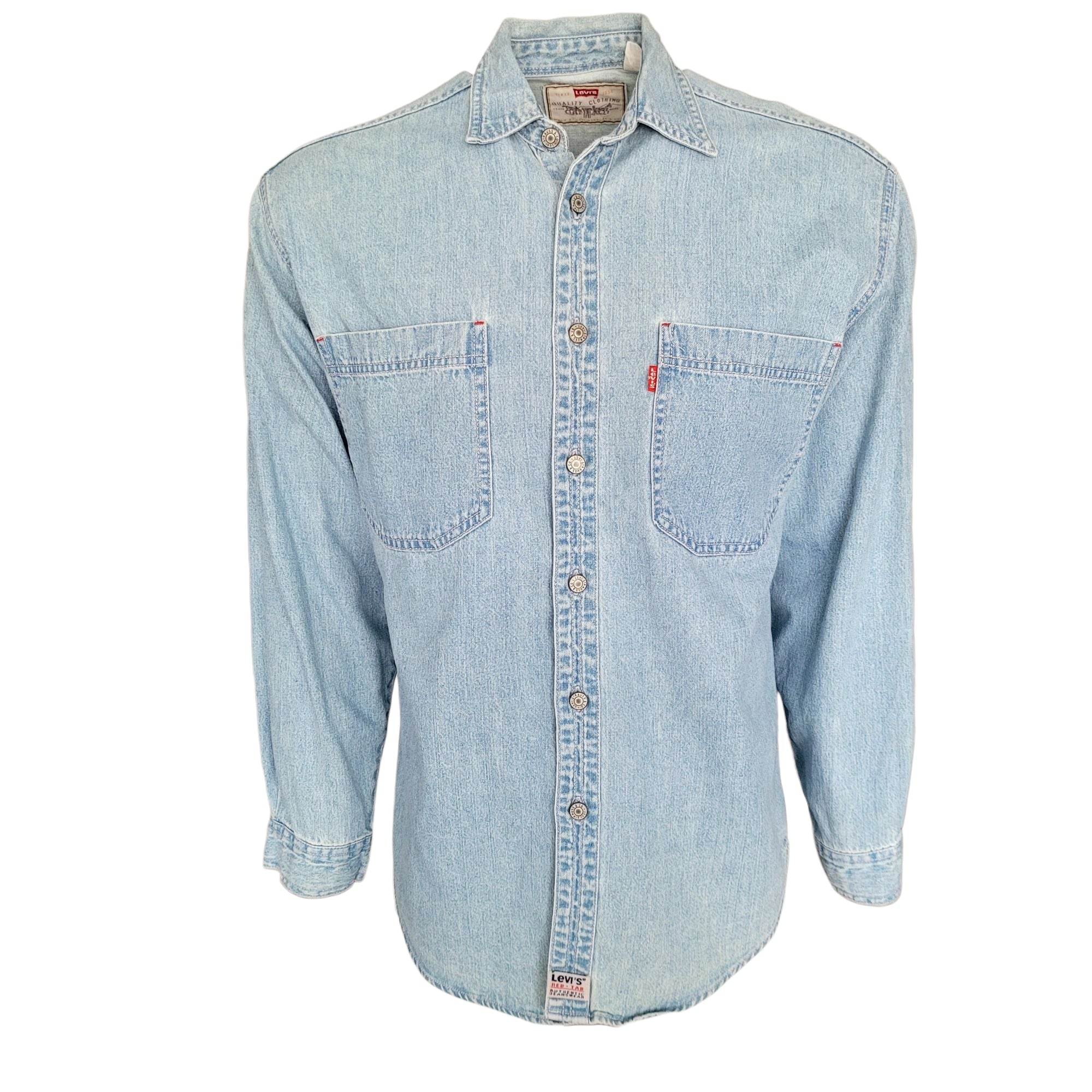 Vintage Levi’s Light Wash Denim Shirt – Size Small - USASTARFASHION