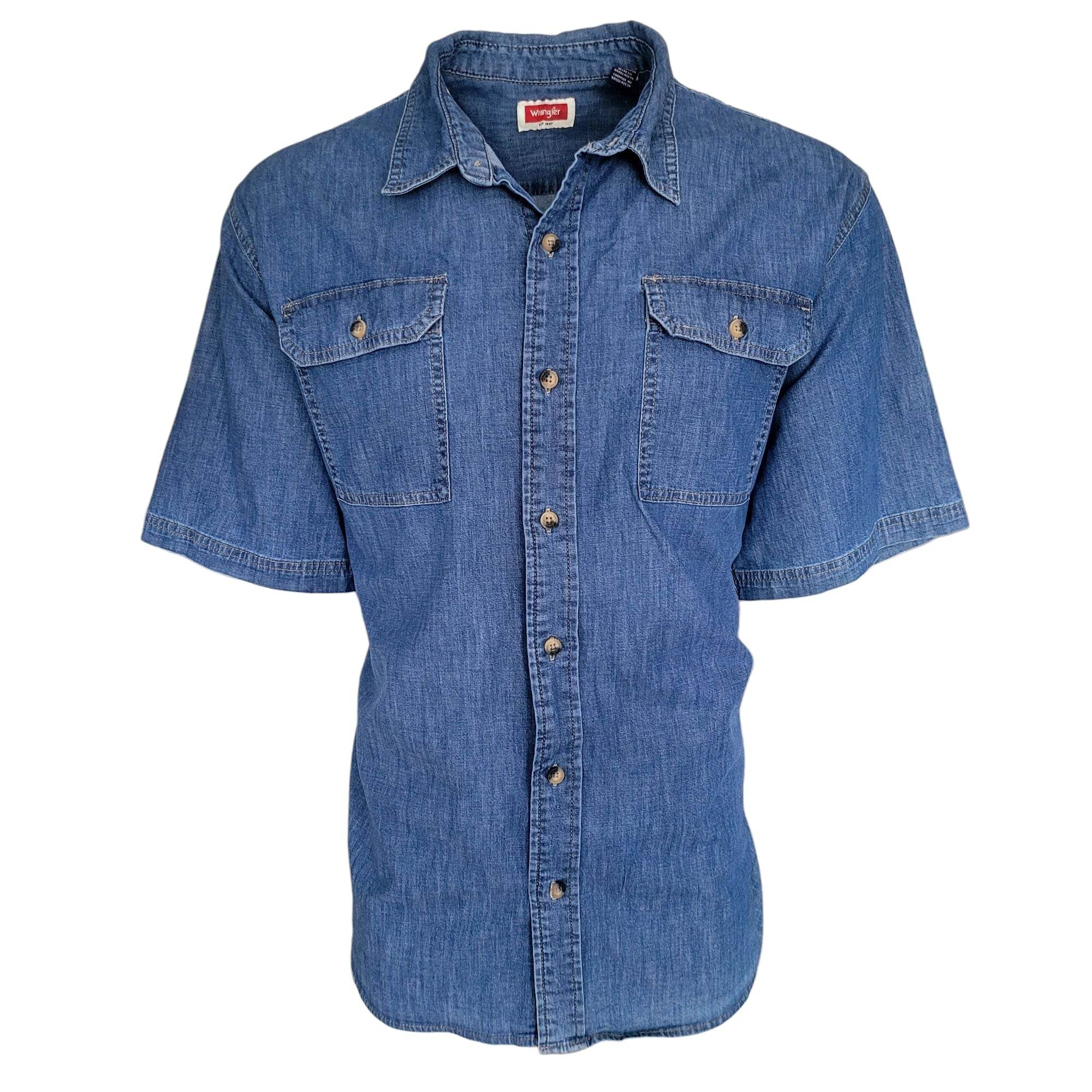 Vintage Wrangler Short Sleeve Denim Shirt – Size 2XL - USASTARFASHION