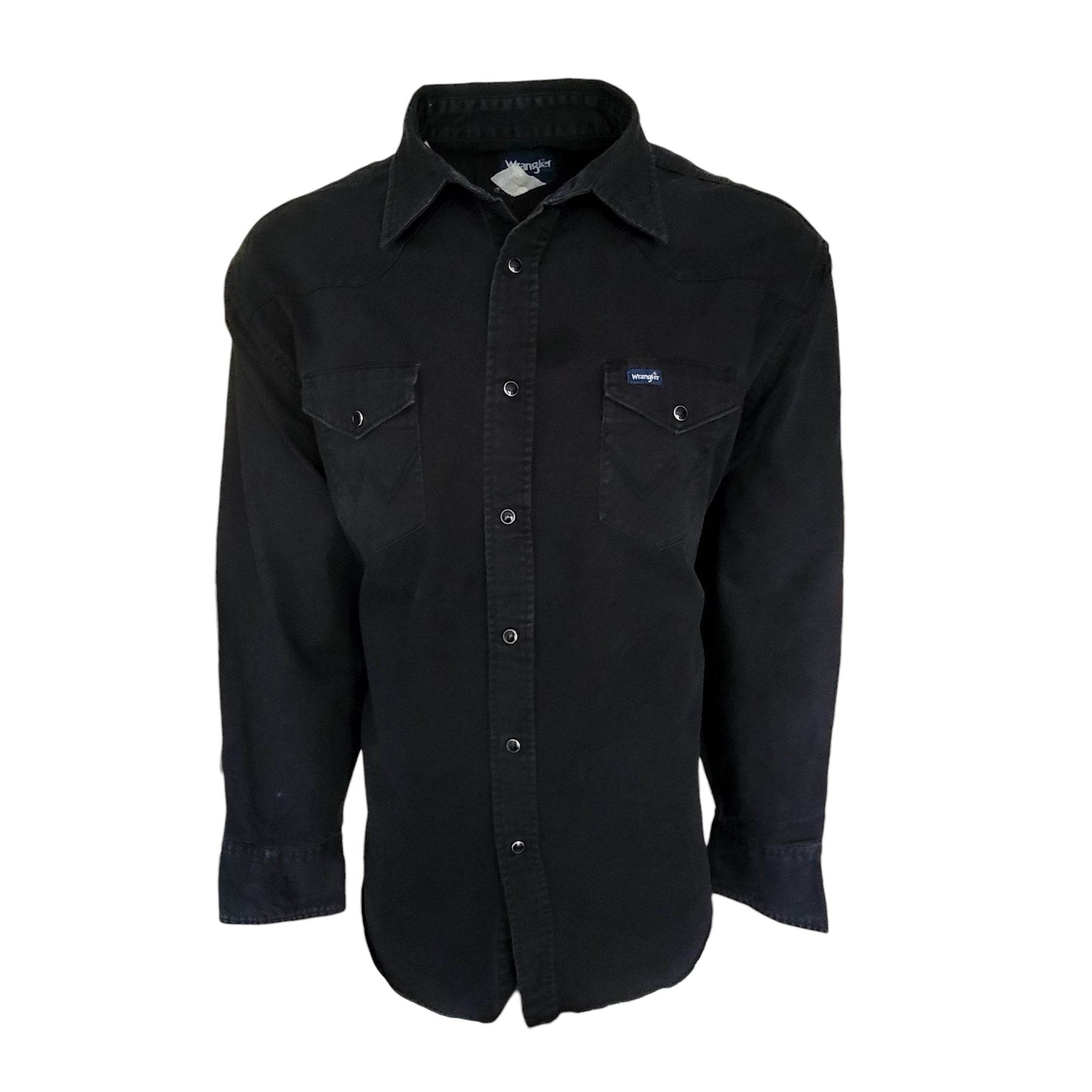 Vintage Wrangler Black Western Denim Shirt – Size 3XL - USASTARFASHION