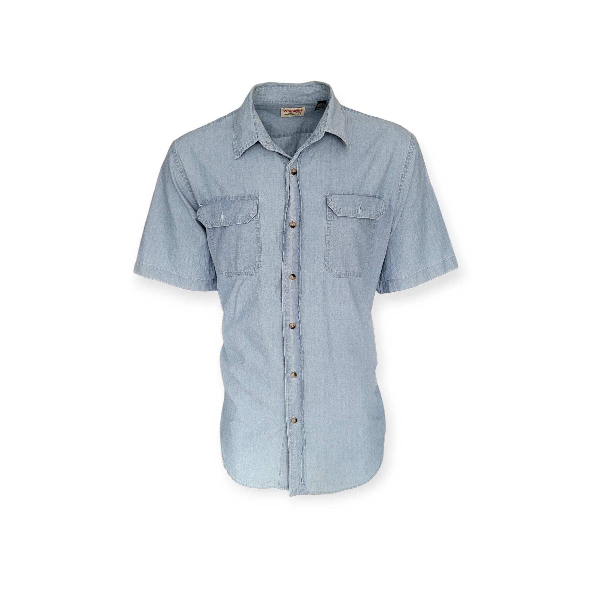Vintage Wrangler Authentics Short Sleeve Denim Shirt – XL - USASTARFASHION