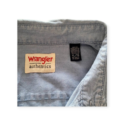 Vintage Wrangler Authentics Short Sleeve Denim Shirt – XL - USASTARFASHION