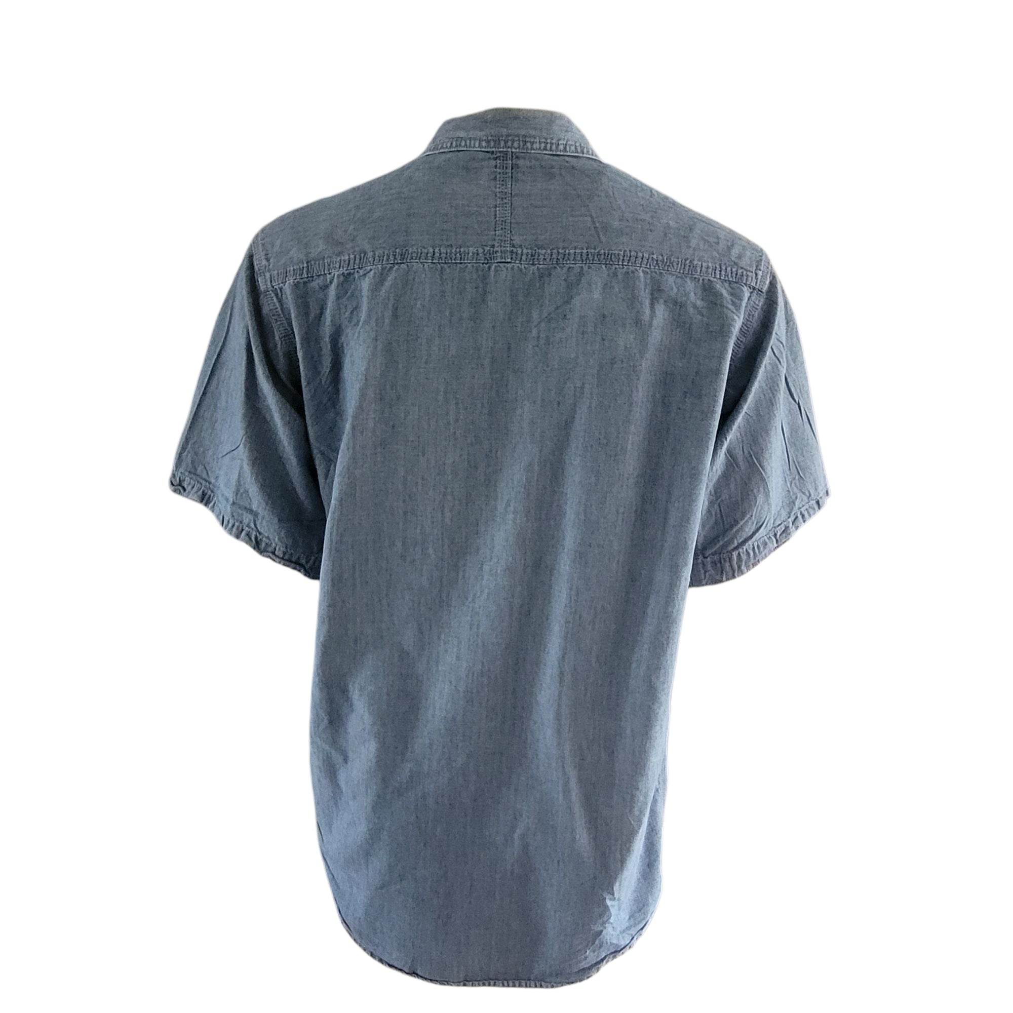 Vintage Wrangler RIGGS Workwear Denim Shirt – Size M, Short Sleeve - USASTARFASHION