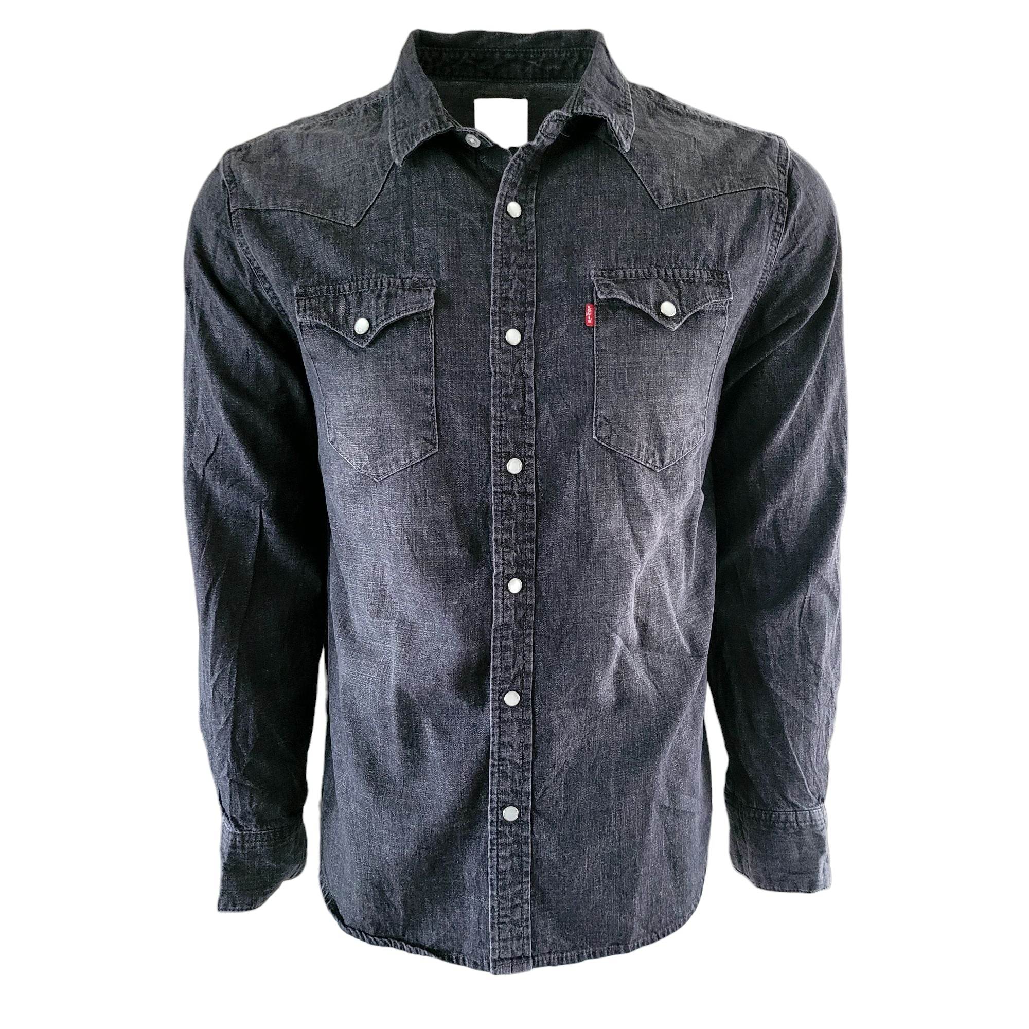 Vintage Levi’s Western Denim Shirt – Black, Size M - USASTARFASHION
