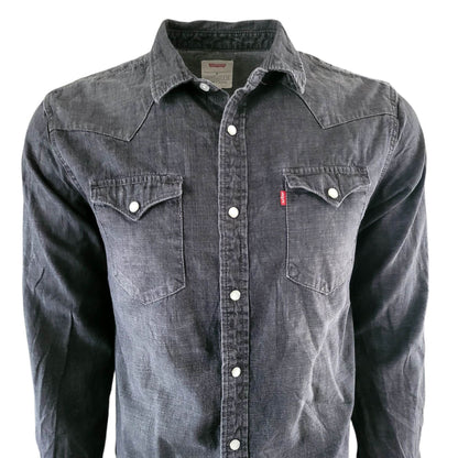 Vintage Levi’s Western Denim Shirt – Black, Size M - USASTARFASHION