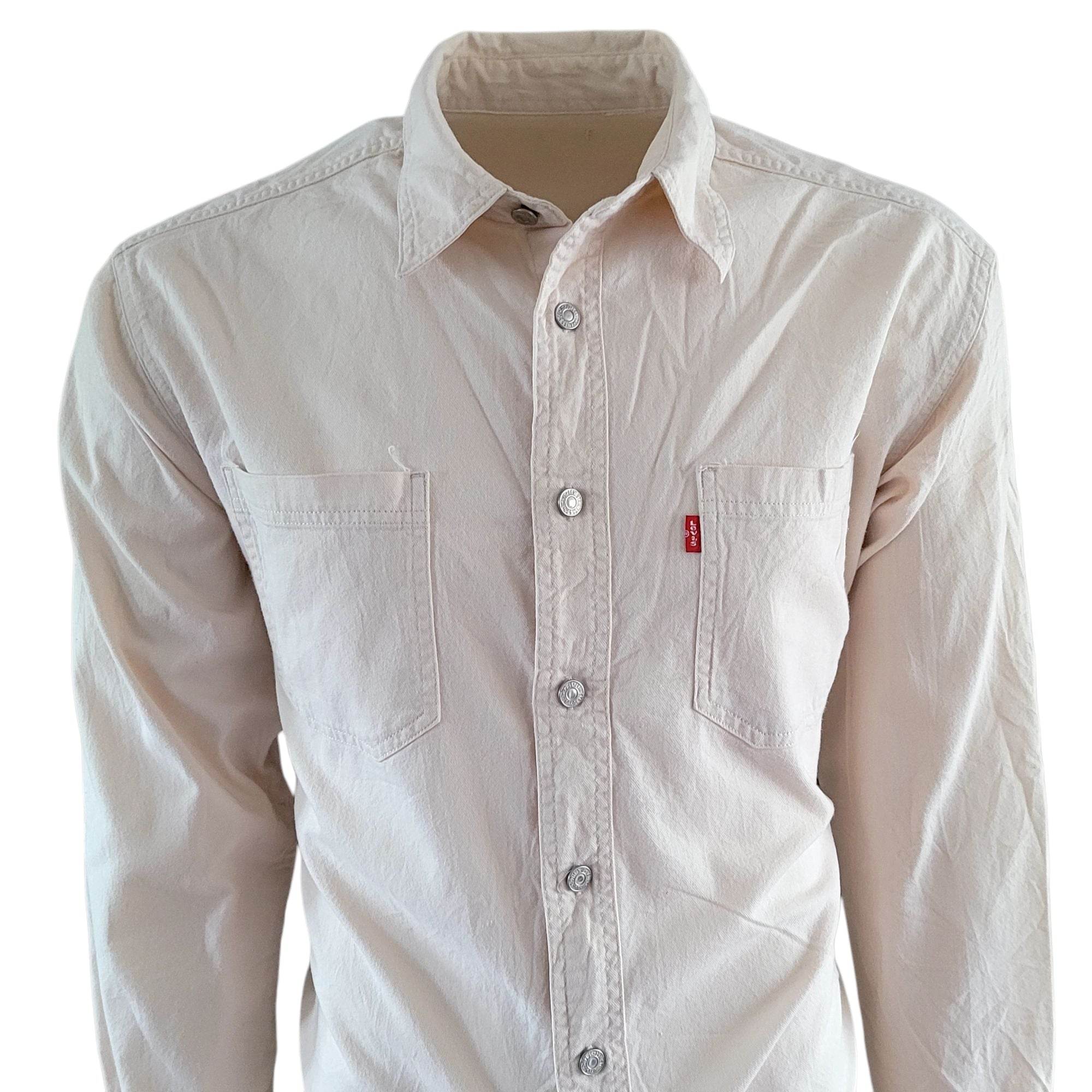 Vintage Levi’s White Western Denim Shirt – Size L - USASTARFASHION