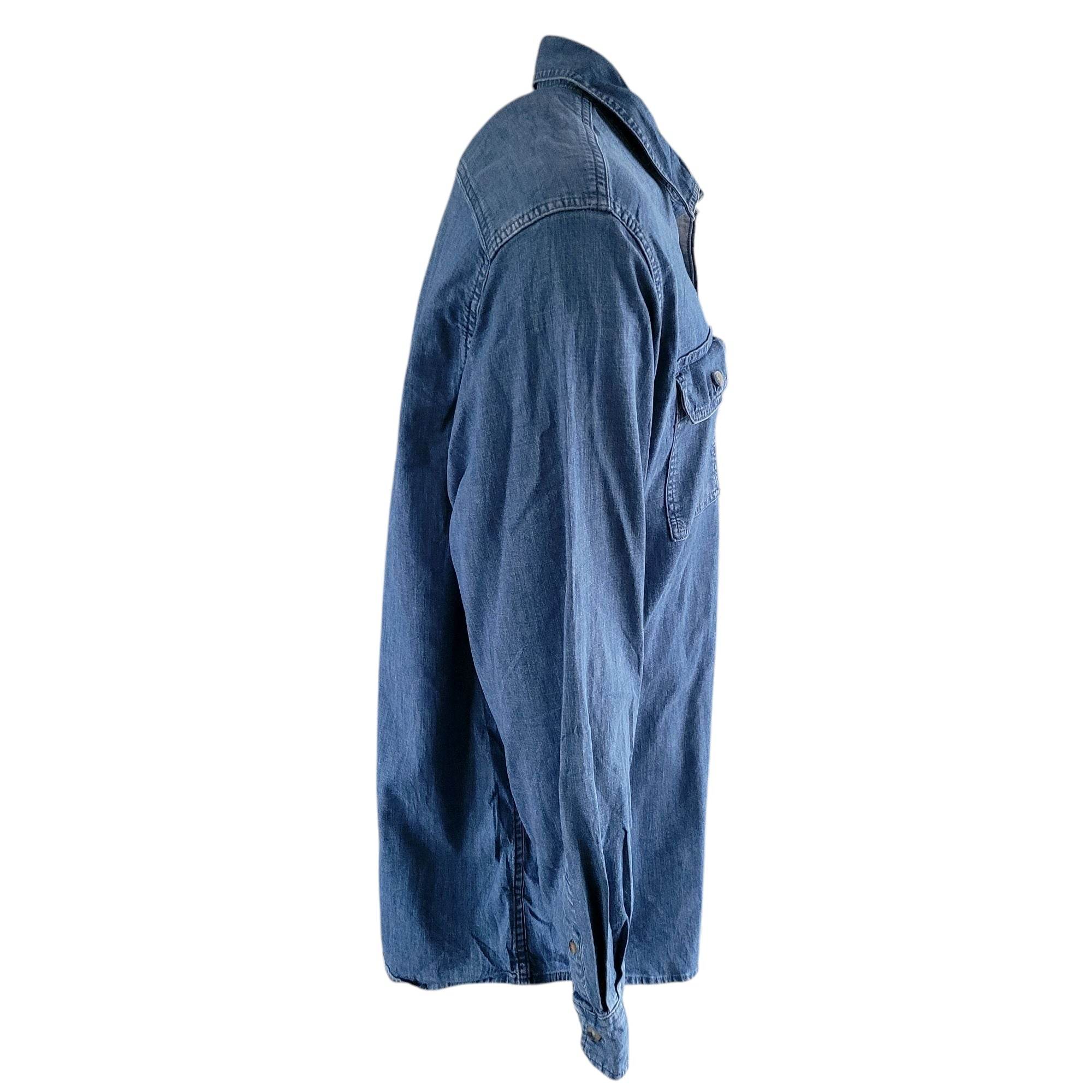 Vintage Wrangler Western Denim Shirt – Blue, Size XL - USASTARFASHION