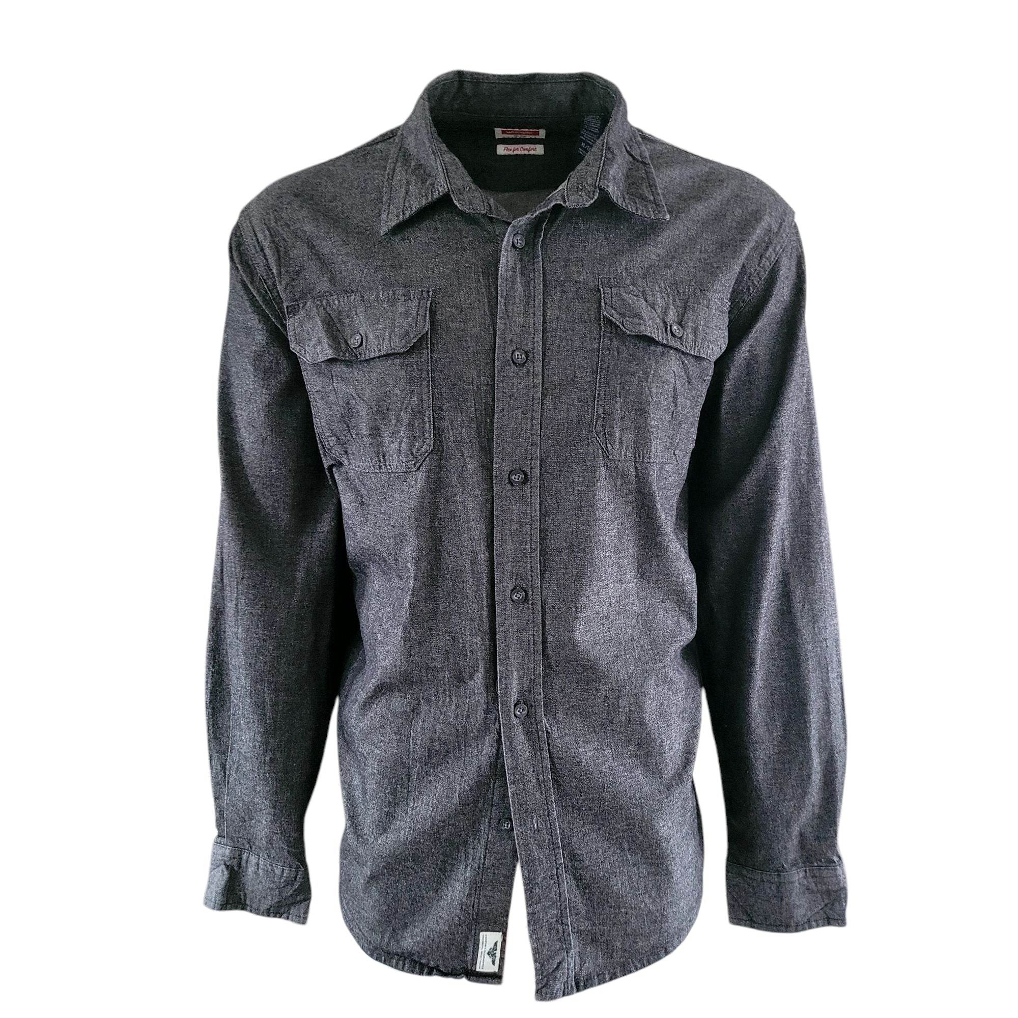 Vintage Wrangler Flex Western Shirt – Charcoal Black, XL - USASTARFASHION