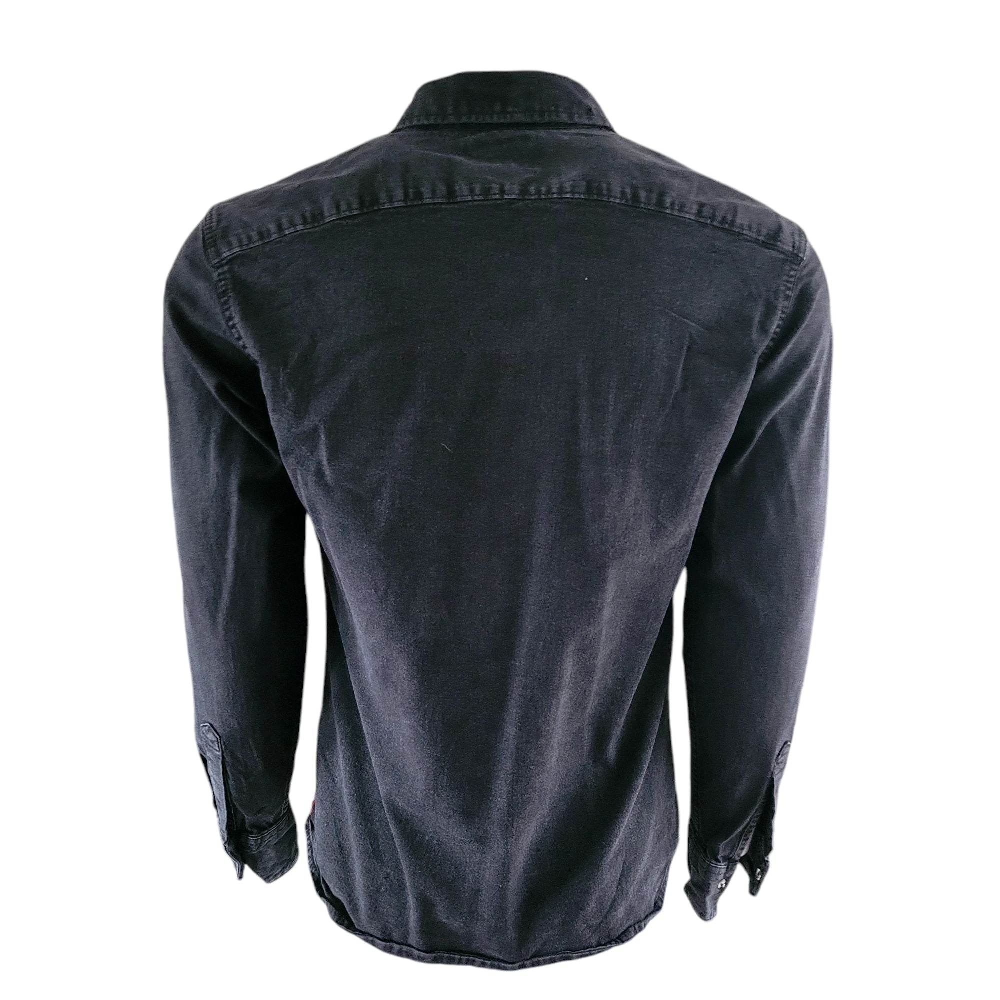 Vintage Wrangler Flex Western Shirt – Faded Black, Size M - USASTARFASHION