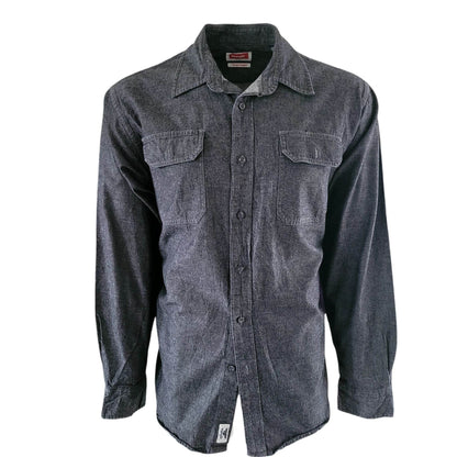 Vintage Wrangler Flex Western Shirt – Charcoal Black, Size L - USASTARFASHION