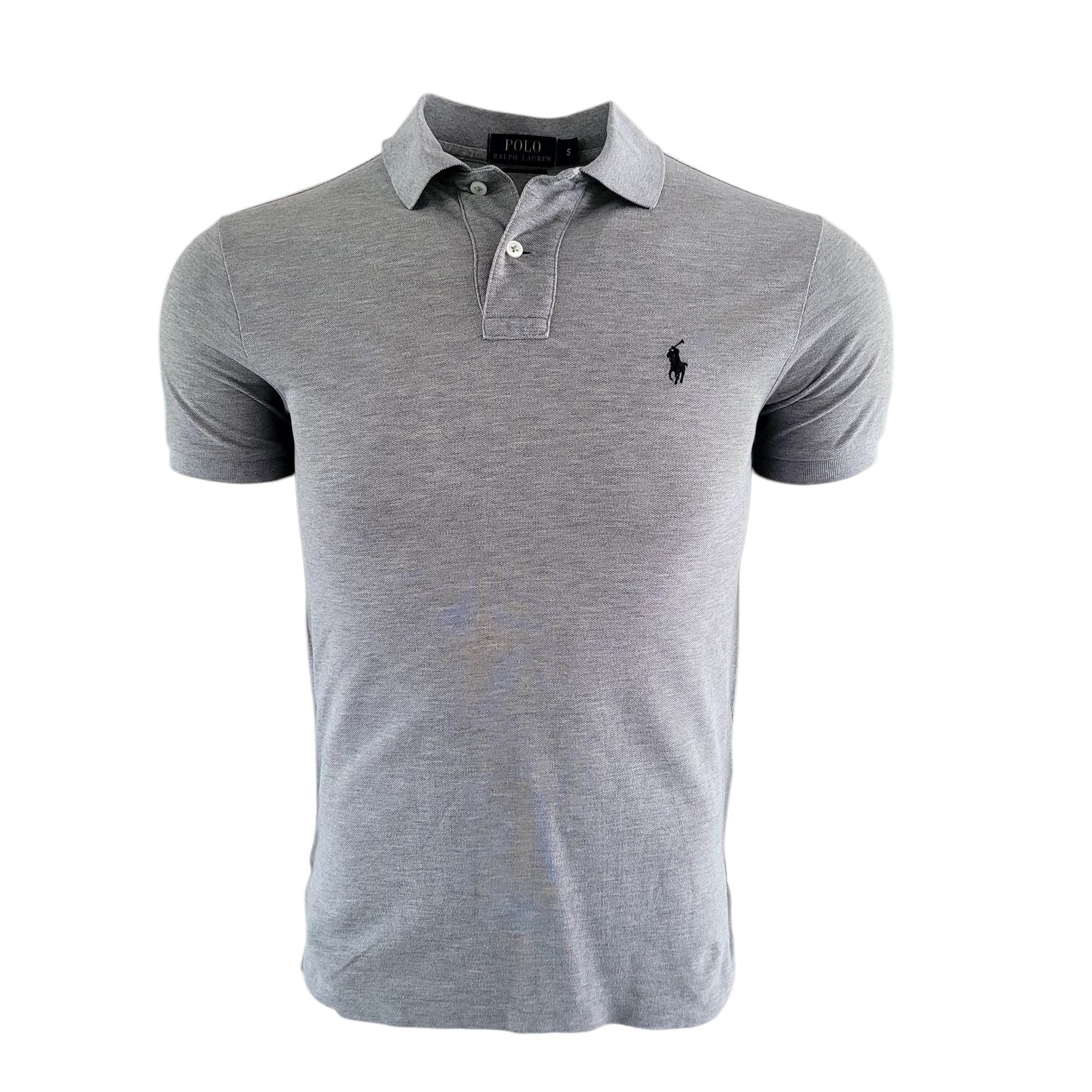 Polo Ralph Lauren Grey Custom Fit Polo Shirt – Size S - USASTARFASHION