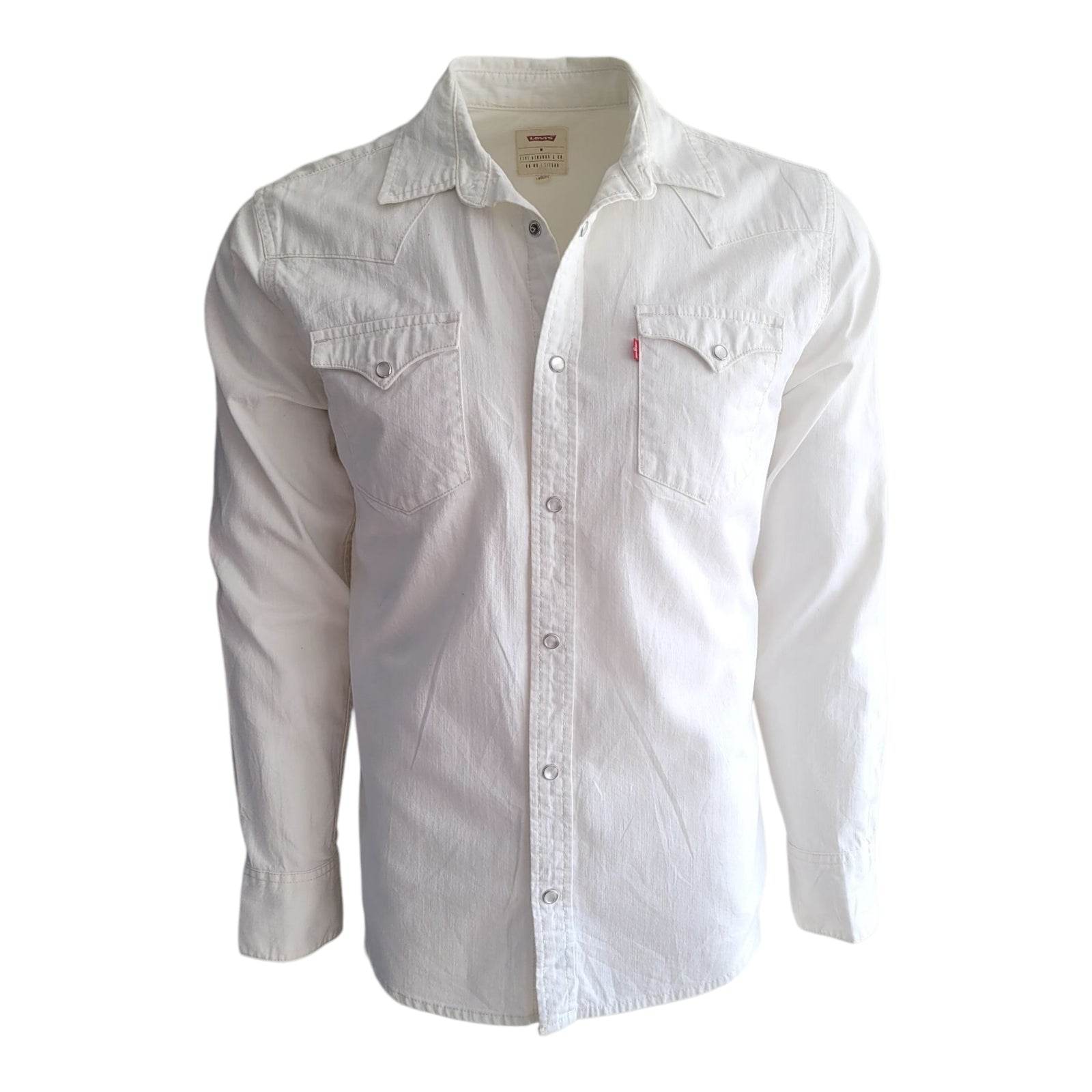 Levi’s White Western Snap Shirt – Size M - USASTARFASHION