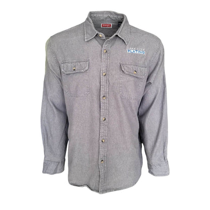 Wrangler Grey Work Shirt – Size L - USASTARFASHION