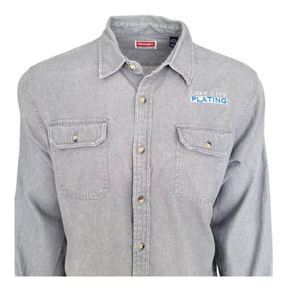 Wrangler Grey Work Shirt – Size L - USASTARFASHION
