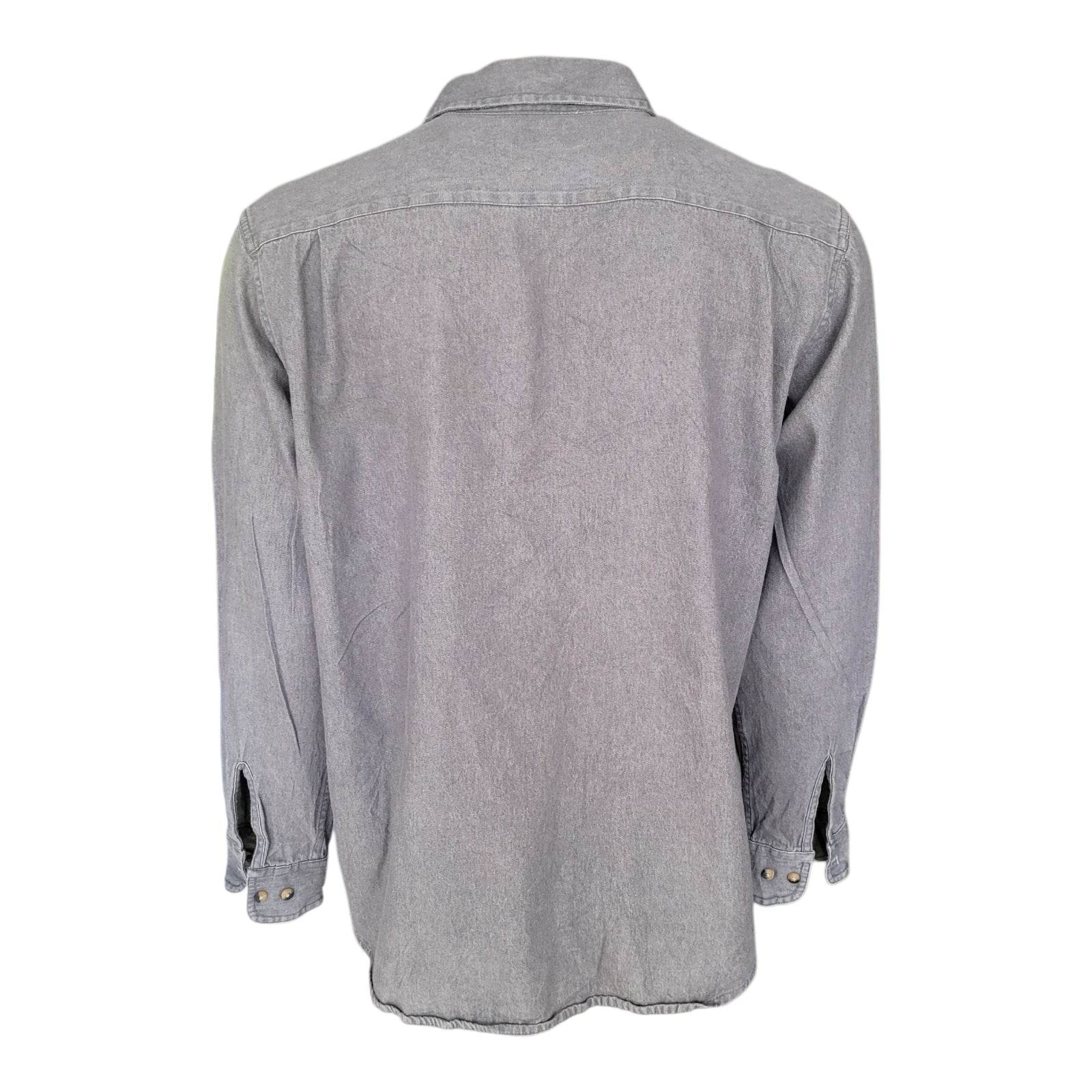 Wrangler Grey Work Shirt – Size L - USASTARFASHION
