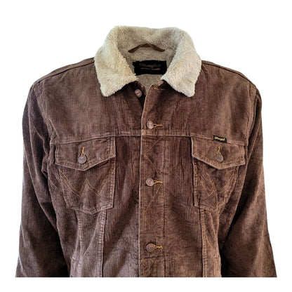 Wrangler Western Sherpa Corduroy Jacket – Size L - USASTARFASHION
