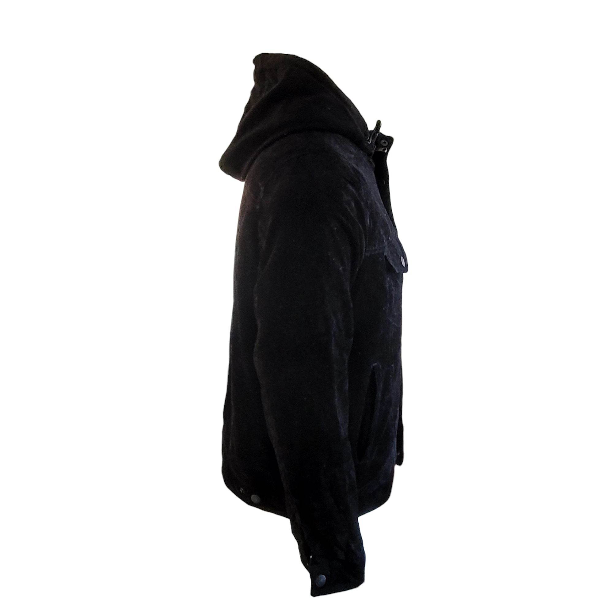 Levi’s Black Corduroy Sherpa Jacket with Hood – Size M - USASTARFASHION