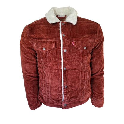 Levi’s Black Corduroy Sherpa Jacket with Hood – Size M - USASTARFASHION