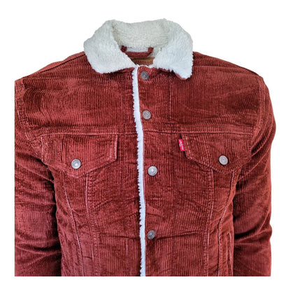 Levi’s Black Corduroy Sherpa Jacket with Hood – Size M - USASTARFASHION