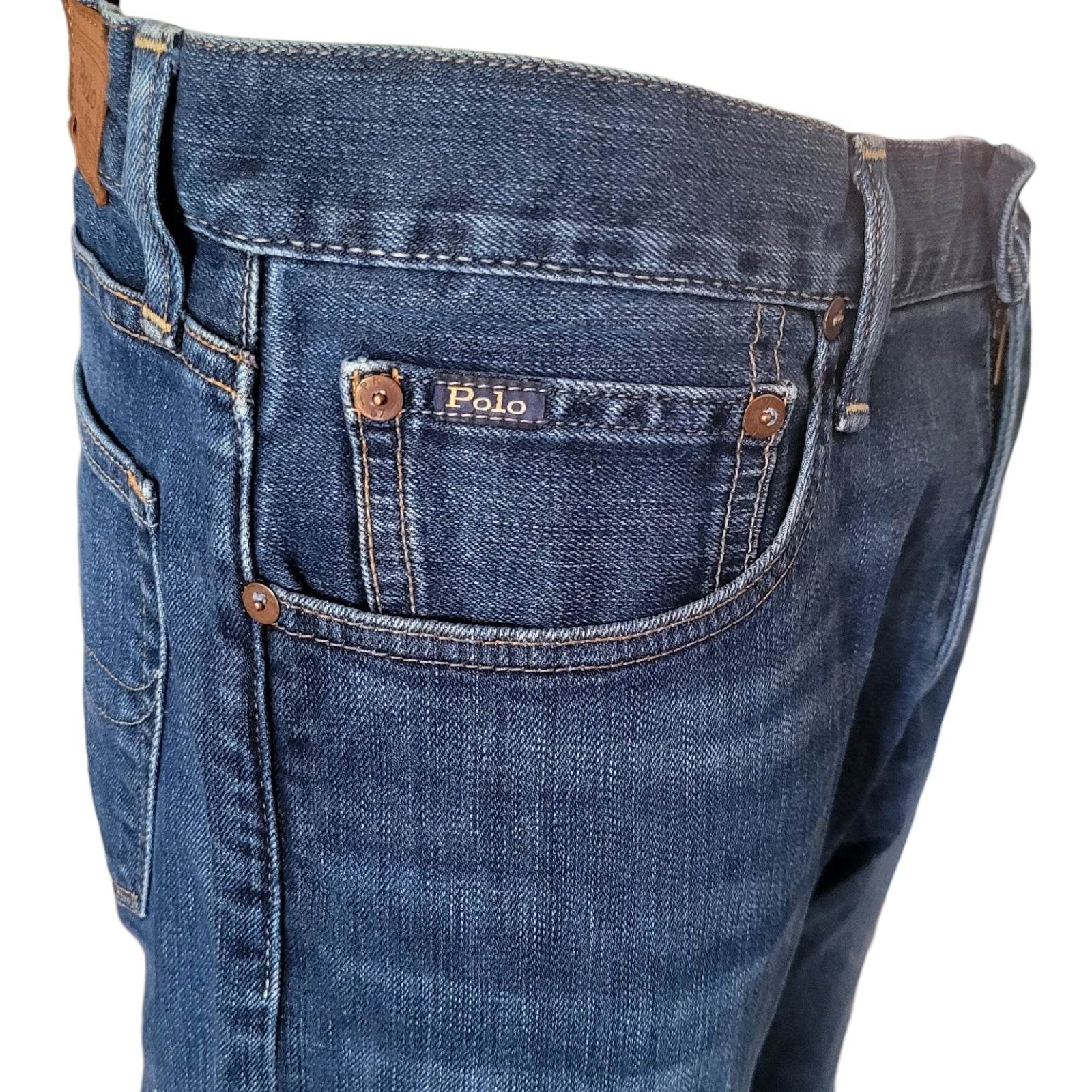 Polo Ralph Lauren Men's Blue Denim Jeans - 34x32 - USASTARFASHION