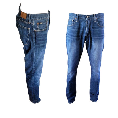 Polo Ralph Lauren Men's Blue Denim Jeans - 34x32 - USASTARFASHION