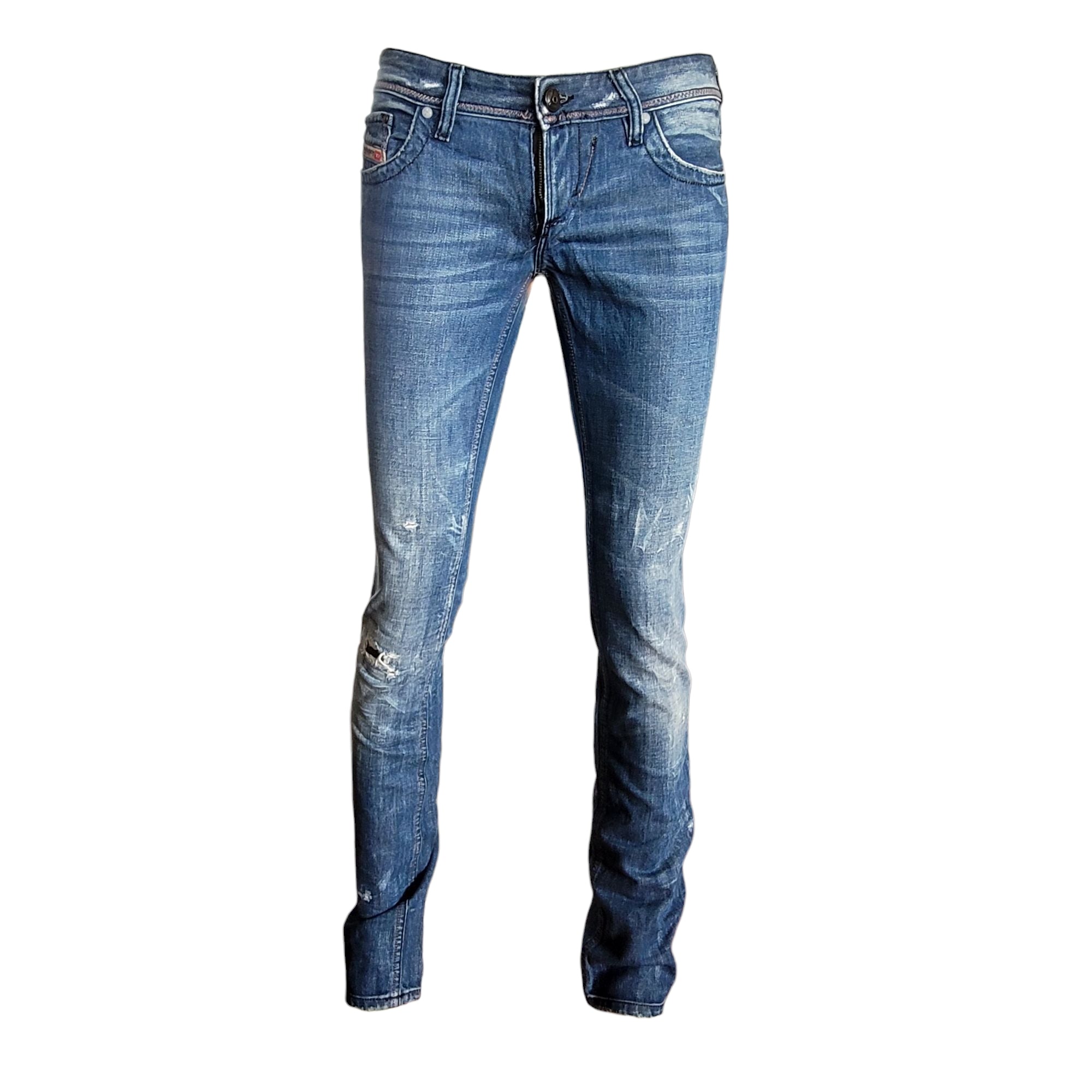 Diesel Lowky W27 L34 Women’s Distressed Bootcut Jeans – Italy - USASTARFASHION
