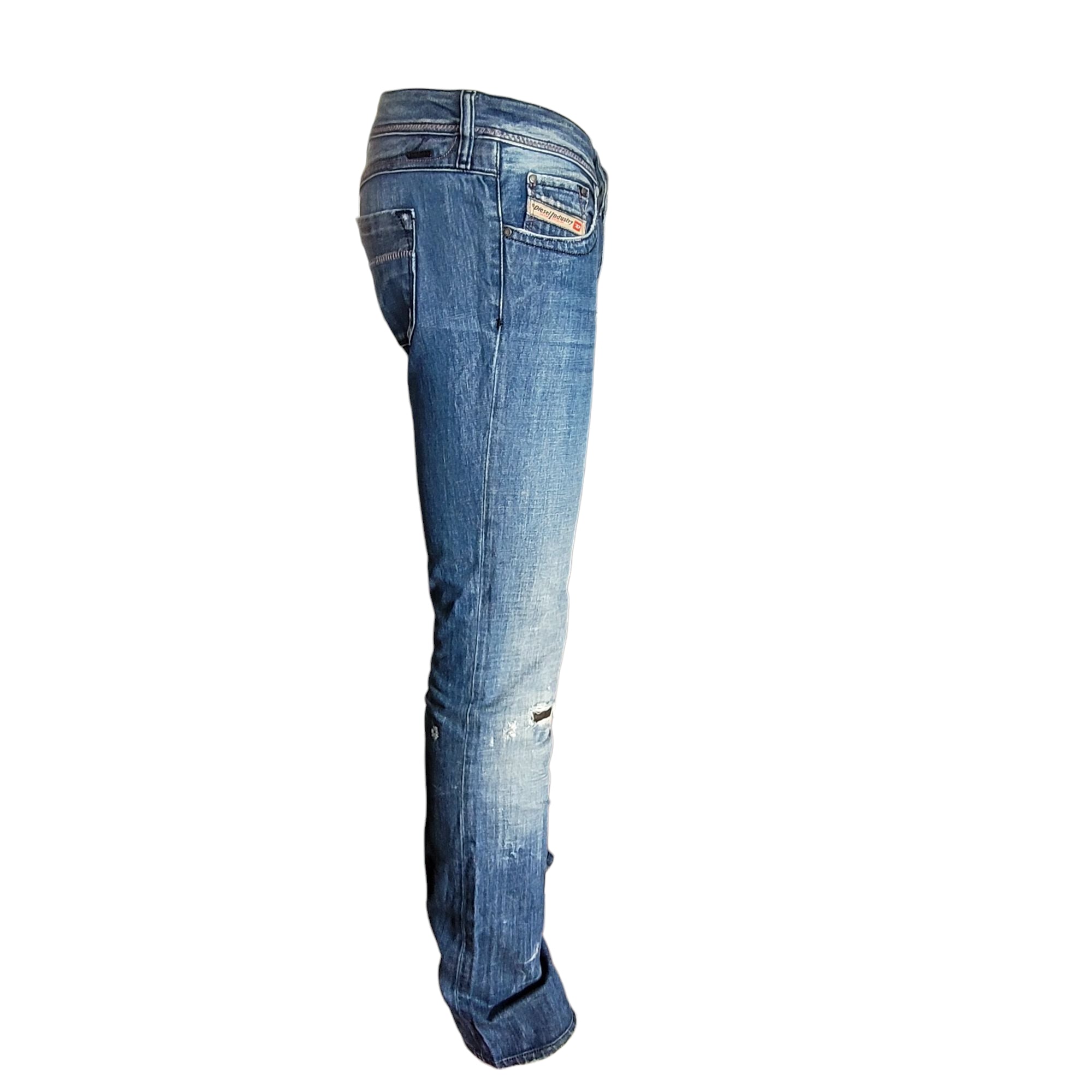 Diesel Lowky W27 L34 Women’s Distressed Bootcut Jeans – Italy - USASTARFASHION