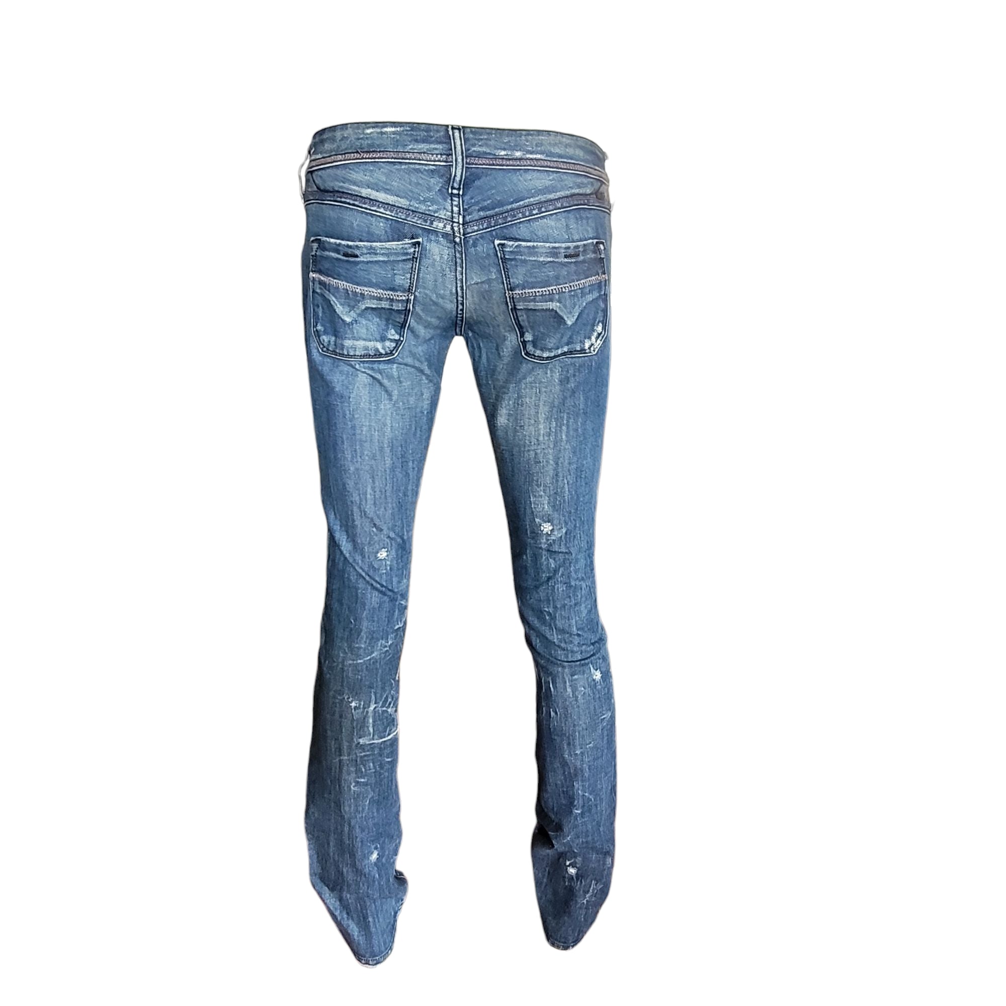 Diesel Lowky W27 L34 Women’s Distressed Bootcut Jeans – Italy - USASTARFASHION