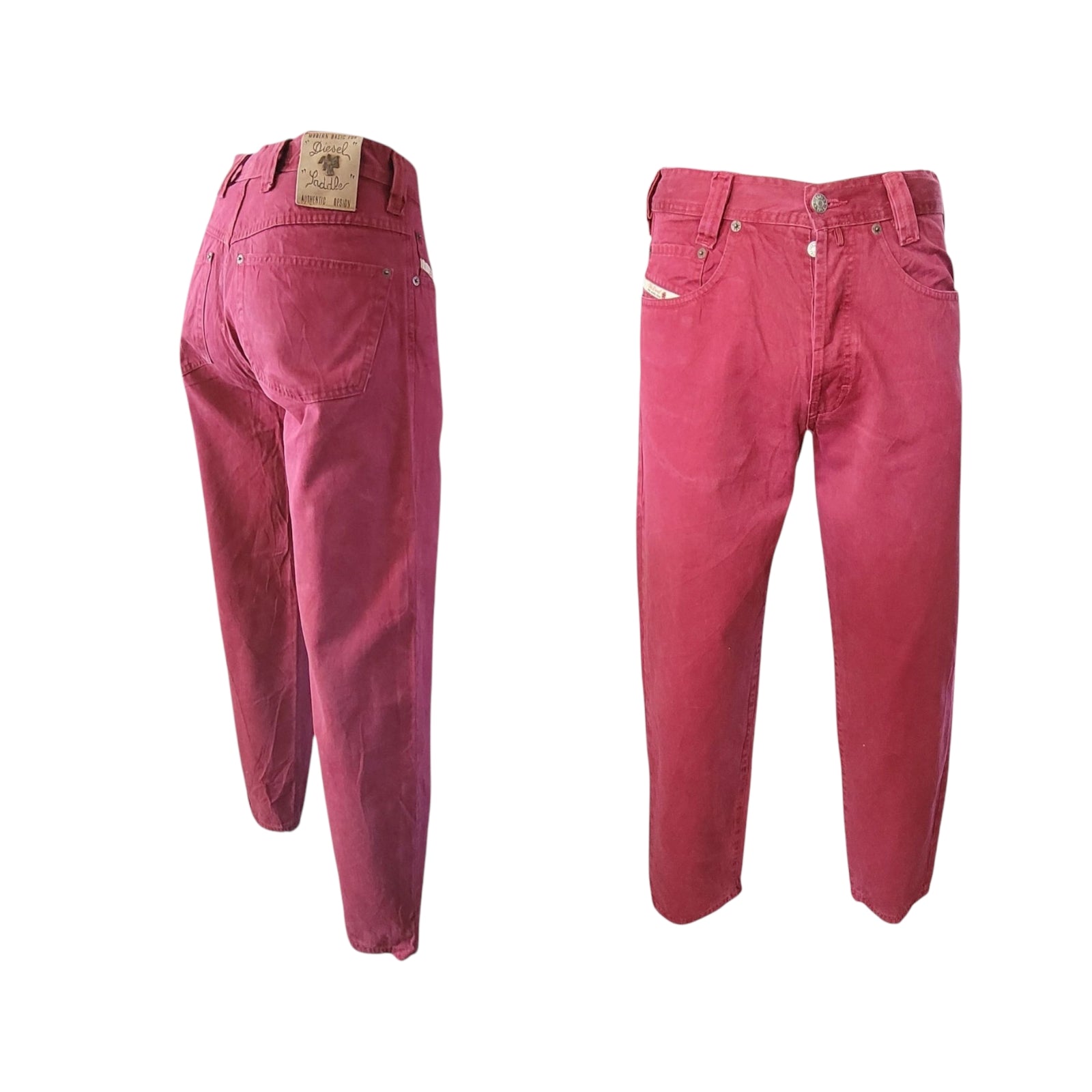 Vintage Diesel Saddle Red Jeans – W28 L29 – Made in Italy - USASTARFASHION