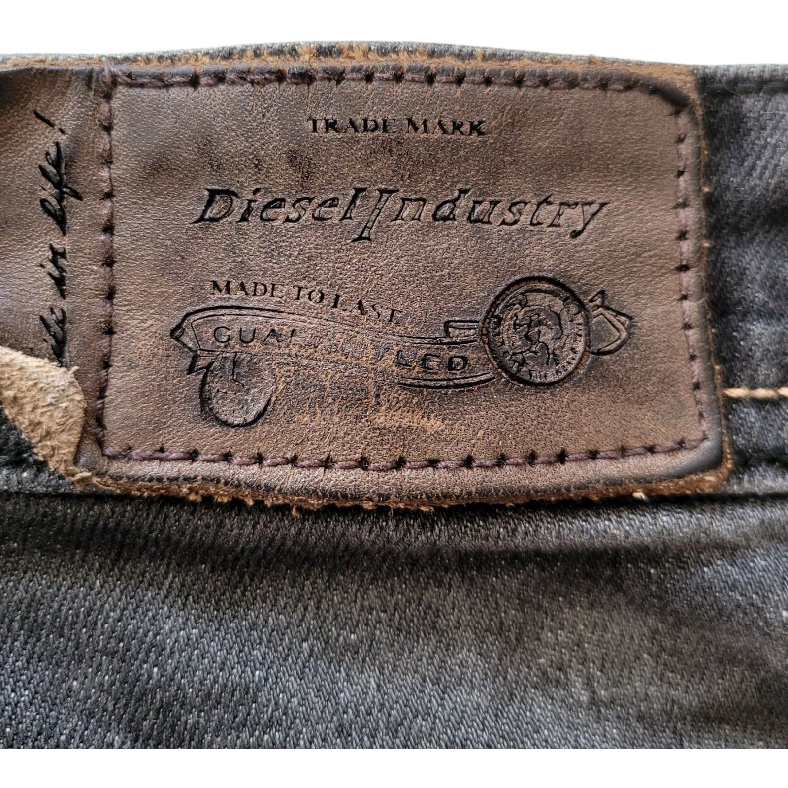 Vintage Diesel Industry Italy Jeans – W34 – Tapered Fit – Dark Grey - USASTARFASHION