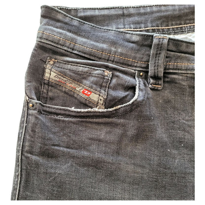 Vintage Diesel Industry Italy Jeans – W34 – Tapered Fit – Dark Grey - USASTARFASHION