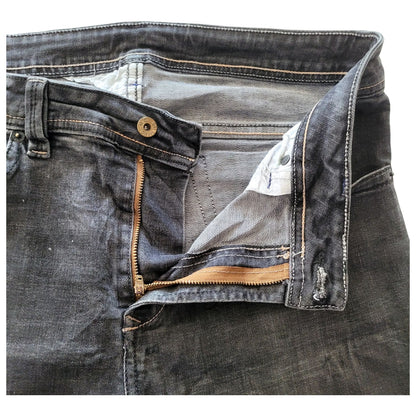 Vintage Diesel Industry Italy Jeans – W34 – Tapered Fit – Dark Grey - USASTARFASHION