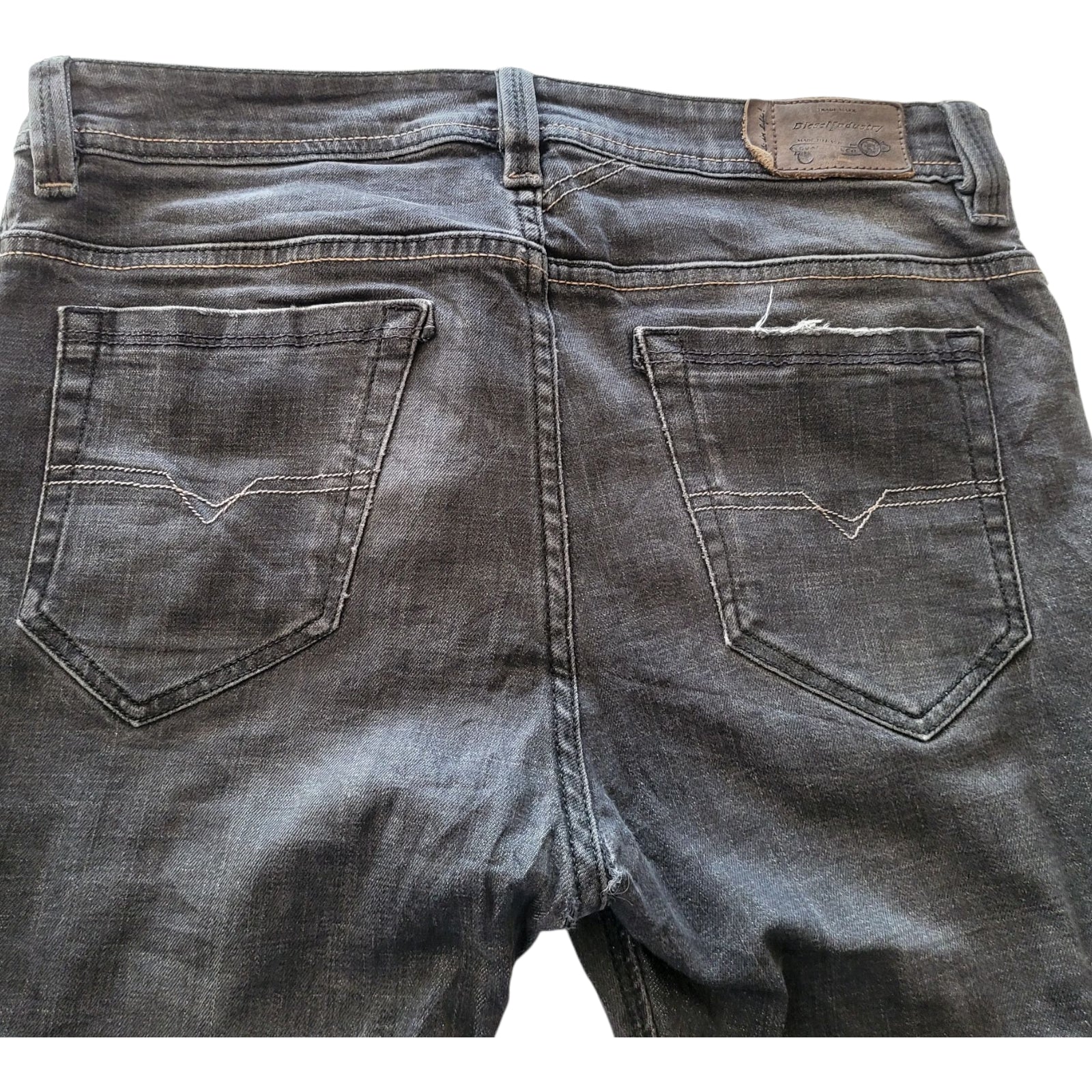 Vintage Diesel Industry Italy Jeans – W34 – Tapered Fit – Dark Grey - USASTARFASHION