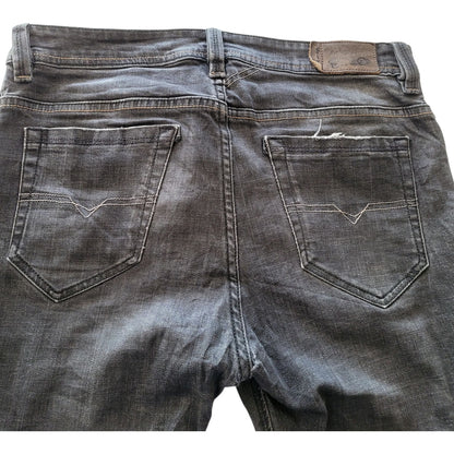 Vintage Diesel Industry Italy Jeans – W34 – Tapered Fit – Dark Grey - USASTARFASHION