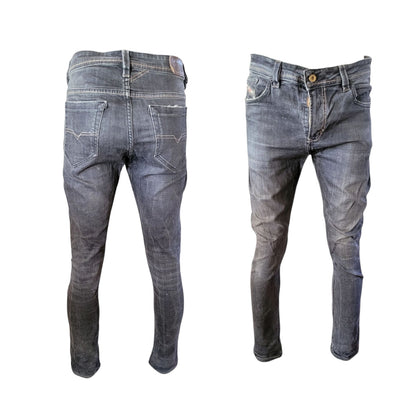 Vintage Diesel Industry Italy Jeans – W34 – Tapered Fit – Dark Grey - USASTARFASHION