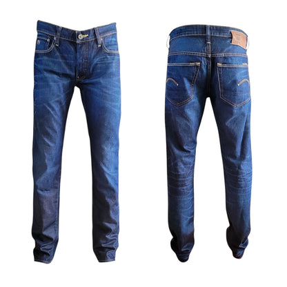 Vintage G-Star 3301 Low Tapered Jeans – W32 L34 – Dark Blue - USASTARFASHION