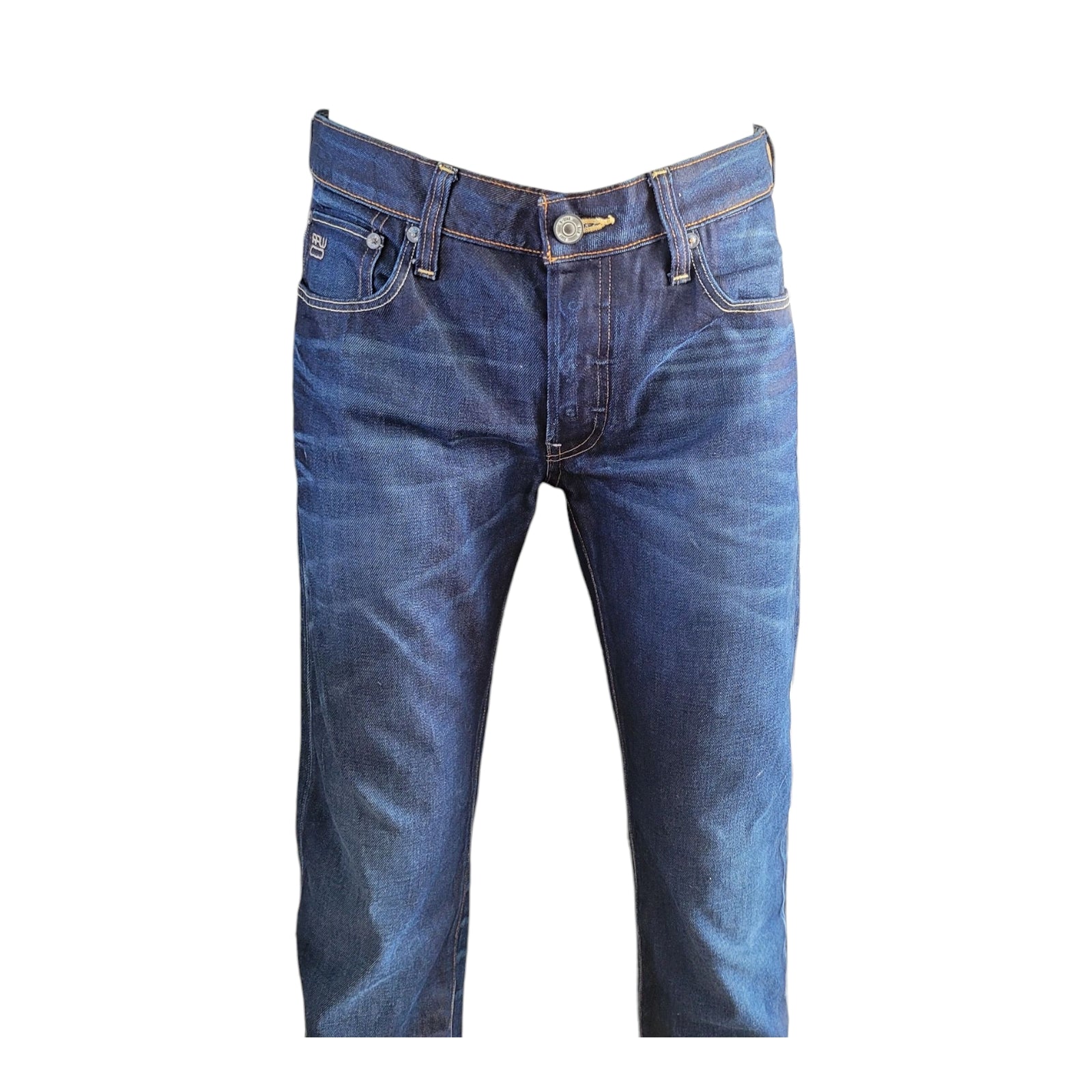 Vintage G-Star 3301 Low Tapered Jeans – W32 L34 – Dark Blue - USASTARFASHION