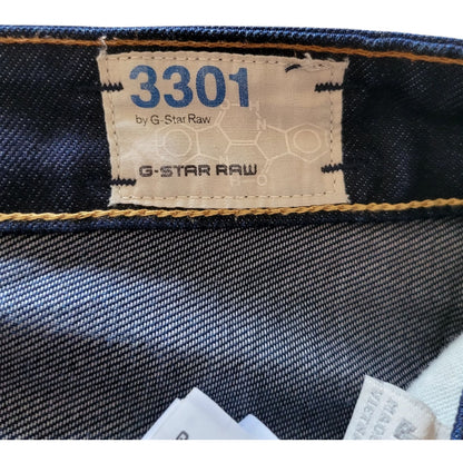 Vintage G-Star 3301 Low Tapered Jeans – W32 L34 – Dark Blue - USASTARFASHION