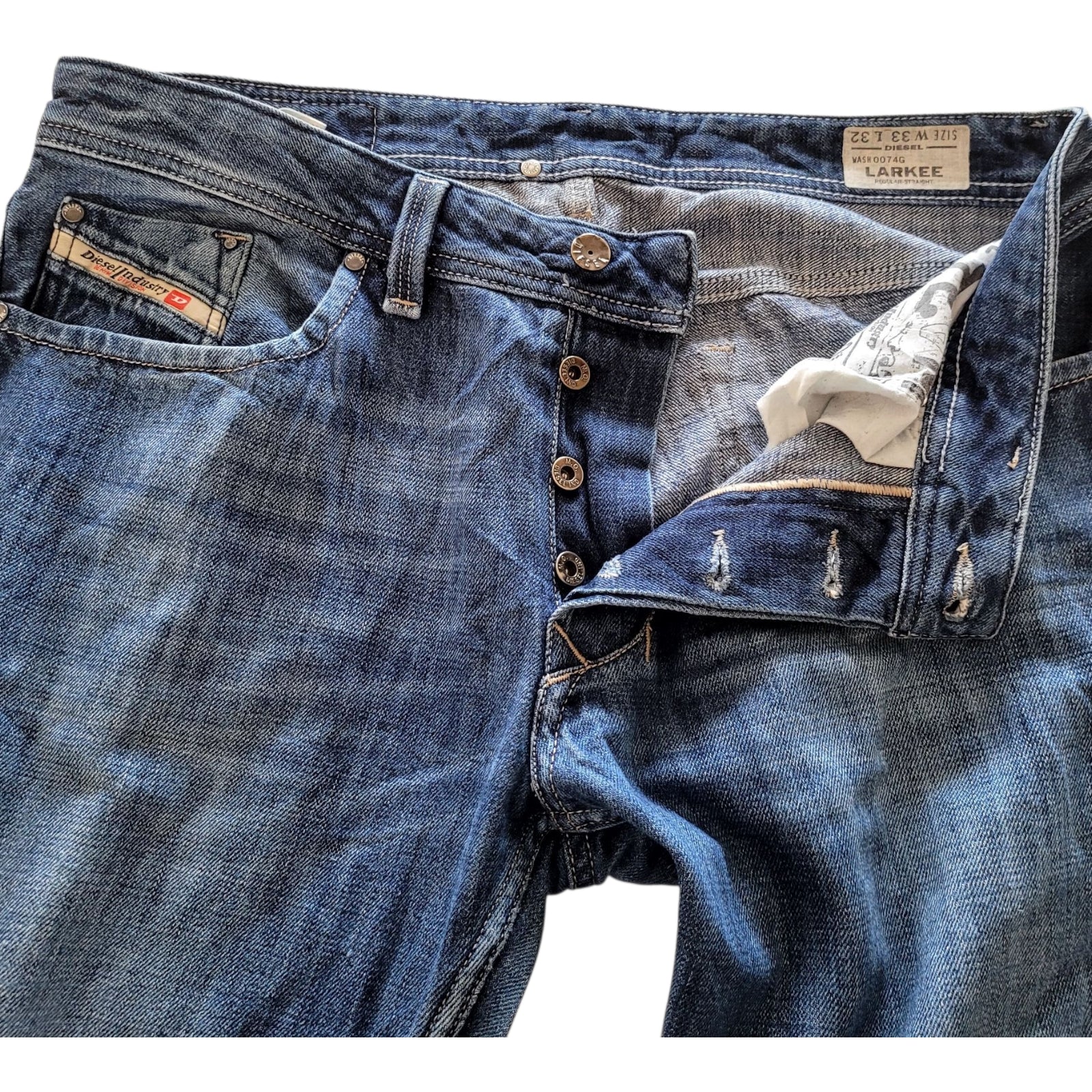 Vintage Diesel Larkee Jeans W33 L32 – Wash 0074G – Straight Fit - USASTARFASHION