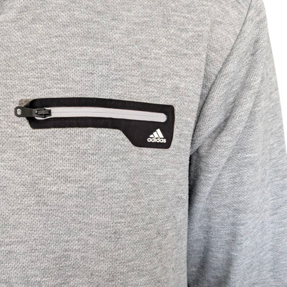 Adidas Golf Men’s 1/4 Zip Pullover Sweater 2XL Gray Performance Knit Long Sleeve - USASTARFASHION