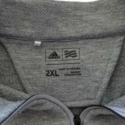 Adidas Golf Men’s 1/4 Zip Pullover Sweater 2XL Gray Performance Knit Long Sleeve - USASTARFASHION