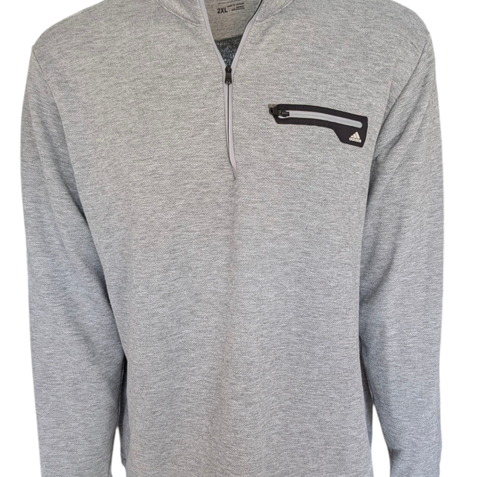 Adidas Golf Men’s 1/4 Zip Pullover Sweater 2XL Gray Performance Knit Long Sleeve - USASTARFASHION