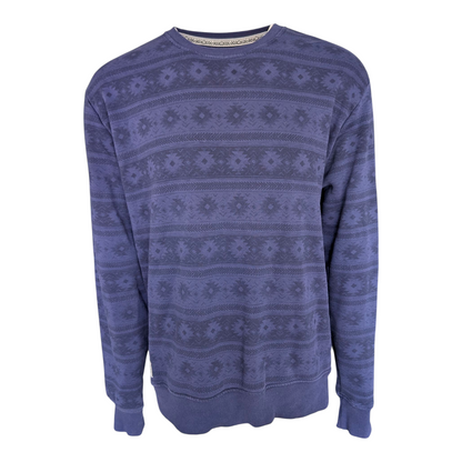 Saltrock Men’s Sweater Navy Blue Aztec Pattern Crewneck Pullover Size XL Cotton - USASTARFASHION