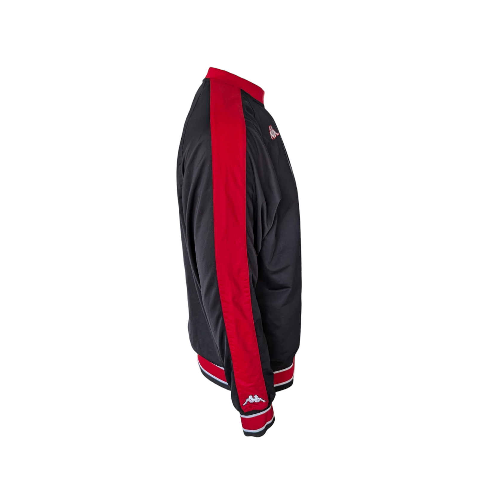 Kappa Youth XL Black Red Pullover Sweatshirt Training Top Logo Crew Neck - USASTARFASHION