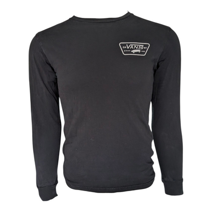 Vans Men’s Small Black Long Sleeve T-Shirt Classic Fit CA NY Logo 100% Cotton - USASTARFASHION