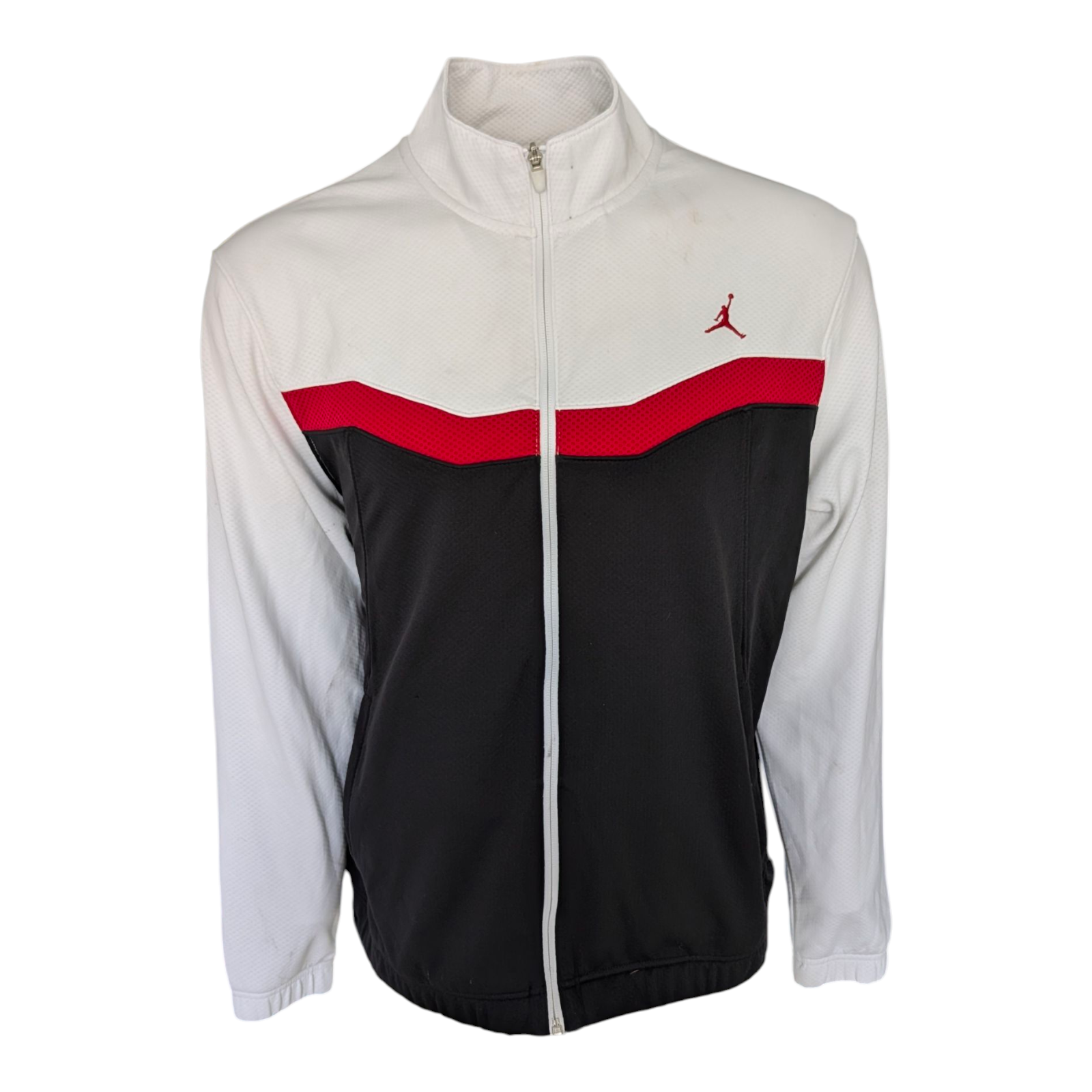 Jordan Jumpman Track Jacket Men’s XL Black White Red Dri-FIT Full Zip - USASTARFASHION