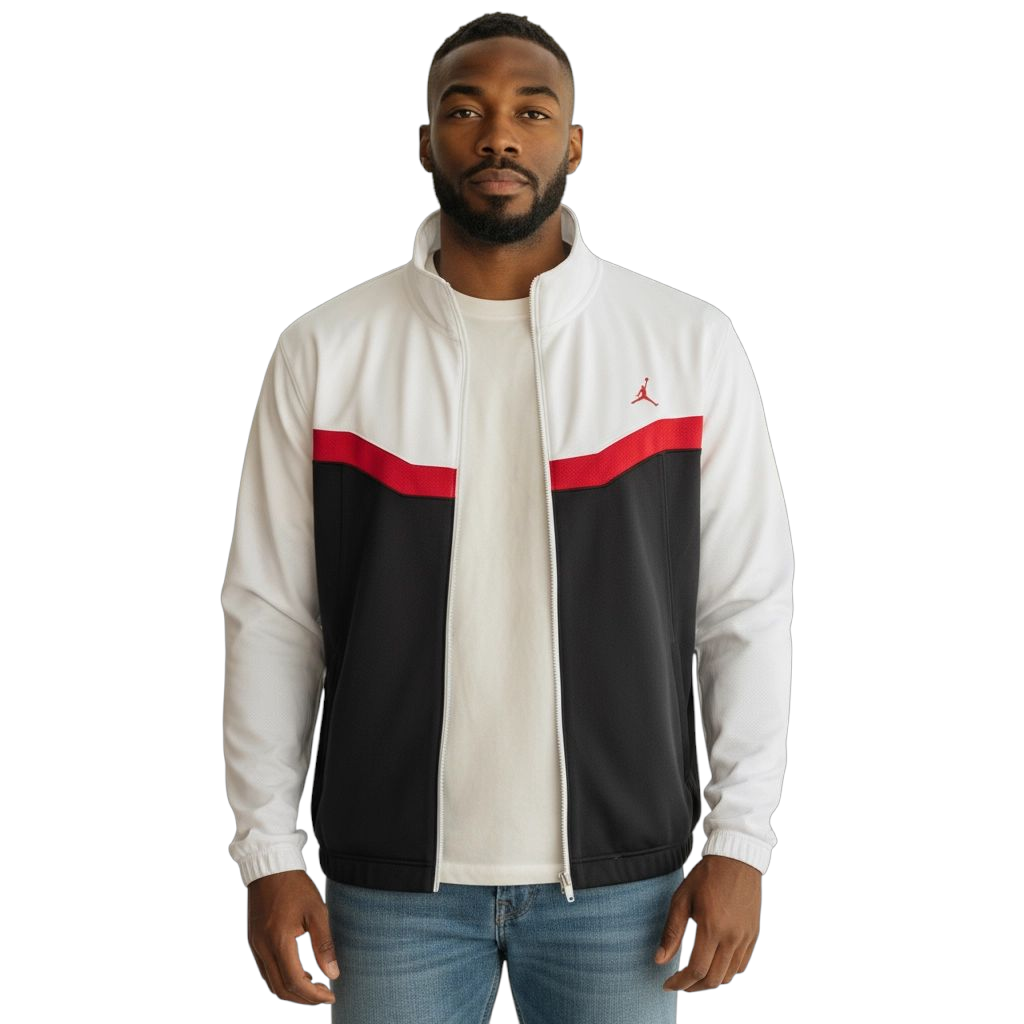 Jordan Jumpman Track Jacket Men’s XL Black White Red Dri-FIT Full Zip - USASTARFASHION