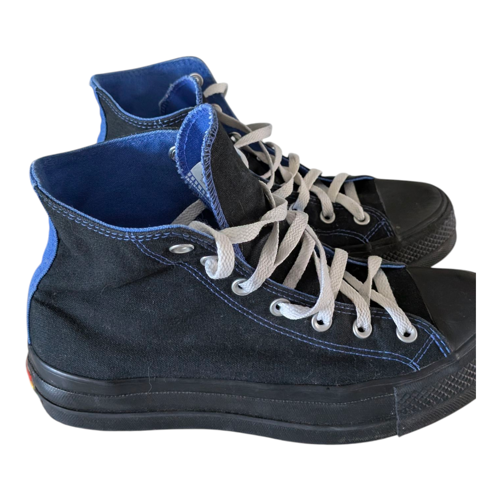 Converse Chuck Taylor All Star Hi Pride Edition UK 8 Black Rainbow Sole LGBTQ Sneakers - USASTARFASHION
