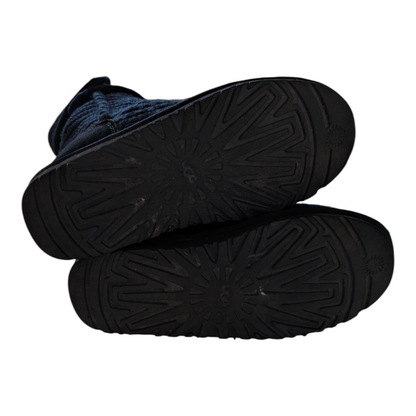 UGG Classic Cardy Knit Boots Black Women’s Size UK 6.5 / EU 39 Excellent Conditi - USASTARFASHION