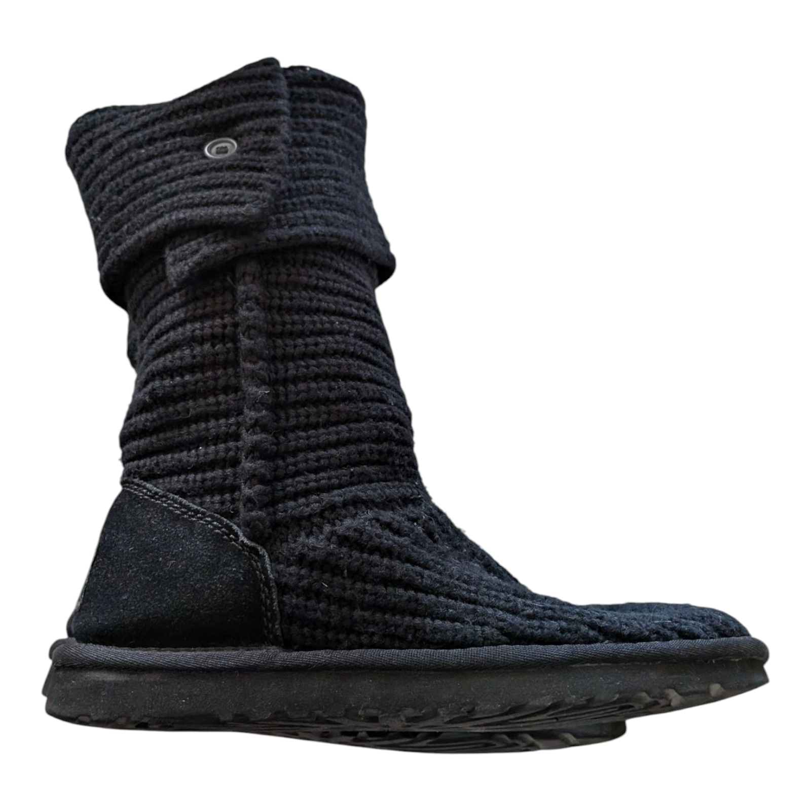 UGG Classic Cardy Knit Boots Black Women’s Size UK 6.5 / EU 39 Excellent Conditi - USASTARFASHION