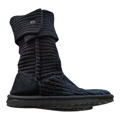 UGG Classic Cardy Knit Boots Black Women’s Size UK 6.5 / EU 39 Excellent Conditi - USASTARFASHION